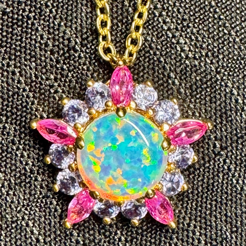 Nolan Miller Gold Vermeil over Sterling Silver Pendant Opal